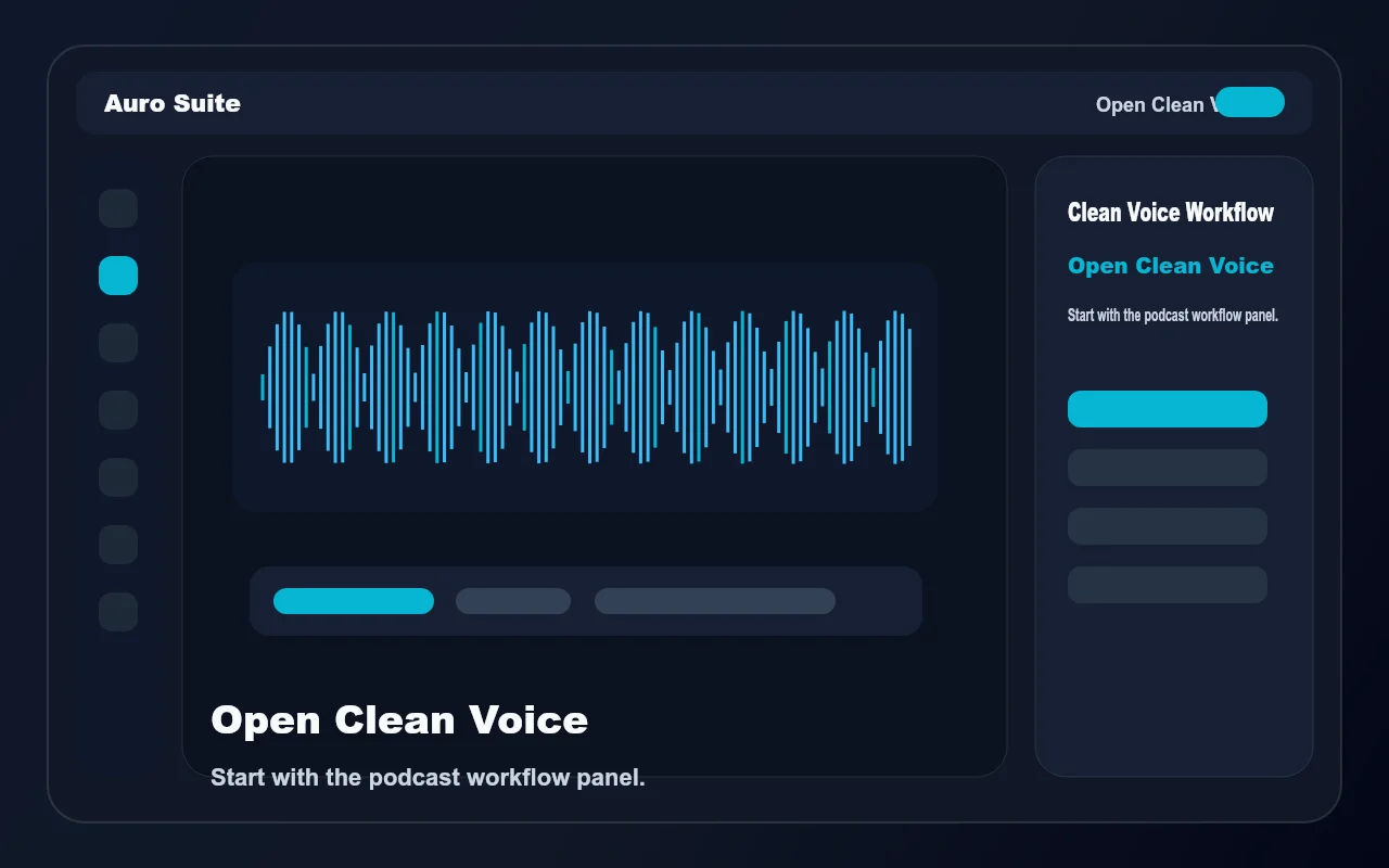 Audio editor with Clean Voice workflow panel
