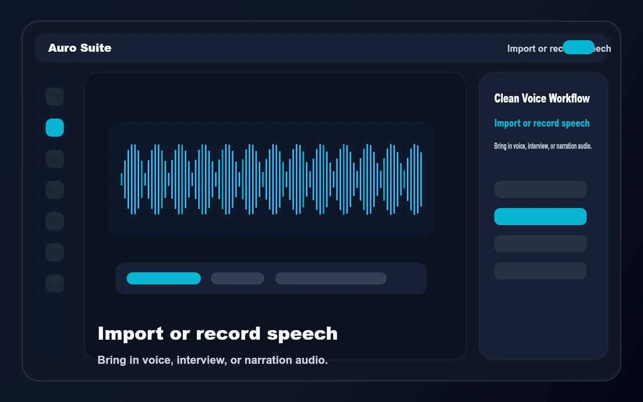 Audio editor import and record controls