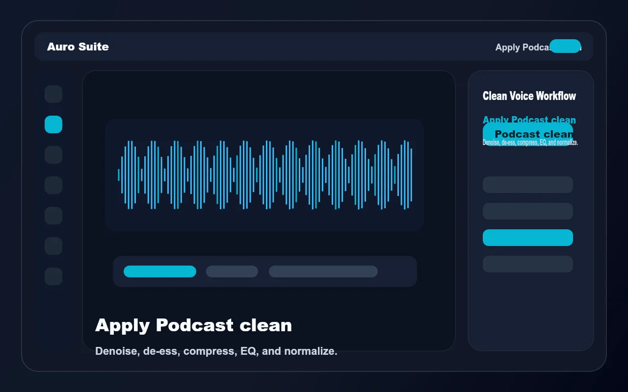 Clean Voice workflow with Podcast clean preset
